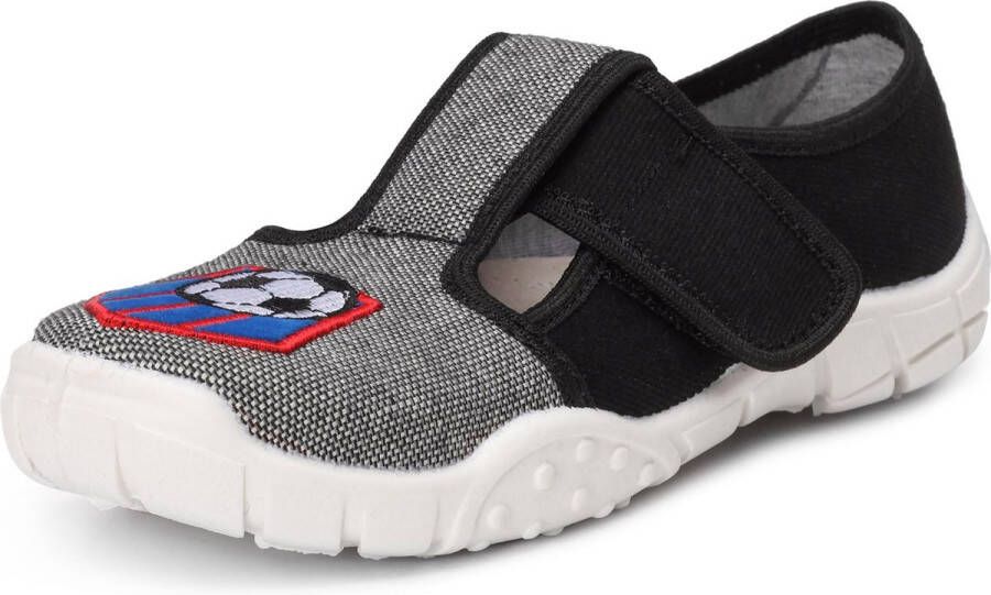Ladeheid Kinder Pantoffels Sloffen Muizen Unisex Zwart-Grijs 25 LA-RW-Borys