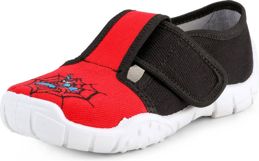 Ladeheid Kinder Pantoffels Sloffen Muizen Unisex Zwarte Rode Spin 25 LA-RW-Borys
