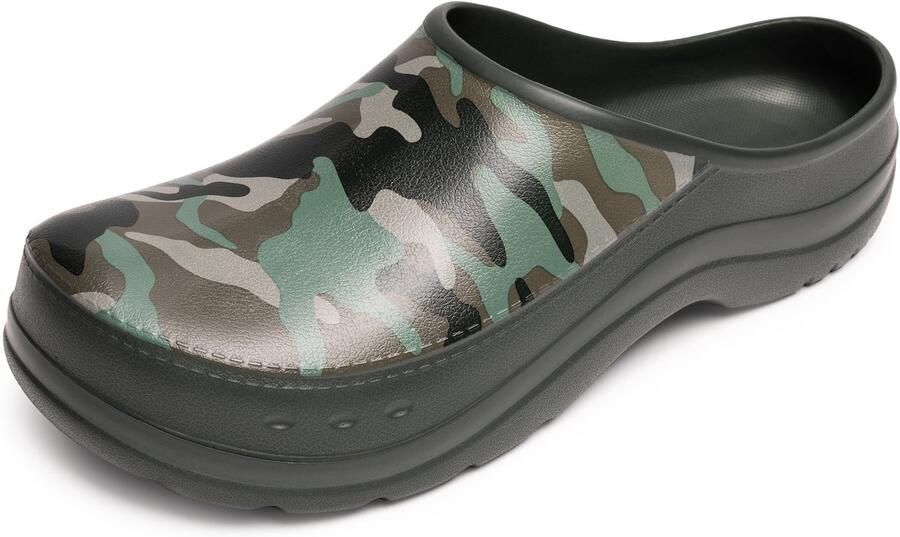 Ladeheid Tuinklompen voor heren ultralicht EVA tuinschoenen LA-CA-ComoHappyMan groen camouflage
