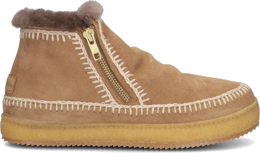 LAIDBACKLONDON Vachtlaarzen Dames Setsu Low Crochet Maat: 36 Materiaal: Suède Kleur: Cognac - Foto 2