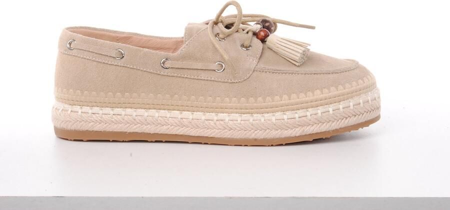 Lara Manni dames bootschoen Barcavela suède beige