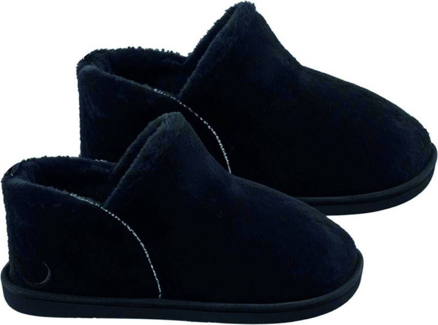 Latona Blanket Sloffen dames Pantoffels dames Suede hoog Zwart