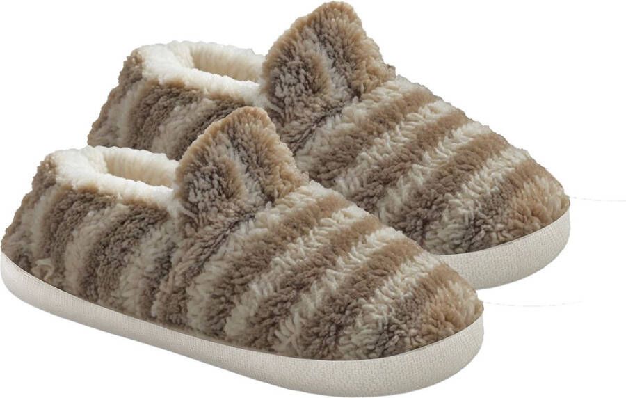 Latona Blanket Sloffen dames Pantoffels dames Teddy mid Bruin