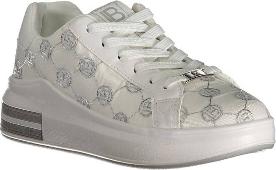 Laura Biagiotti Witte Lace-Up Sneaker met Borduursel White Dames