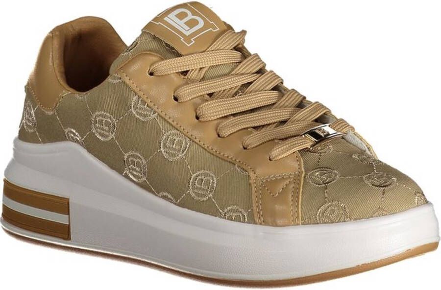 Laura Biagiotti Beige Sneakers met Geborduurd Logo voor Vrouwen Beige Dames