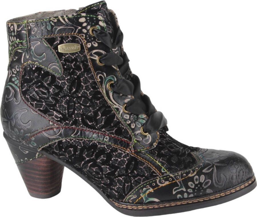 Laura Vita ALCIZEEO 01 Dorian dames veterboots gekleed zwart