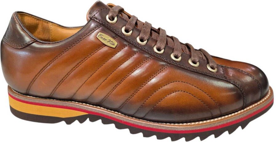 Laura Vita Bruine Leren Heren Sneakers Bruin