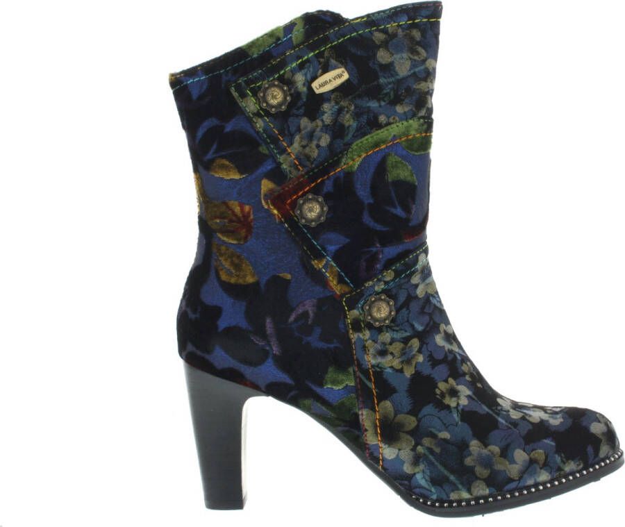 Laura Vita Dames Enkellaars Albane 098 Indigo Multi