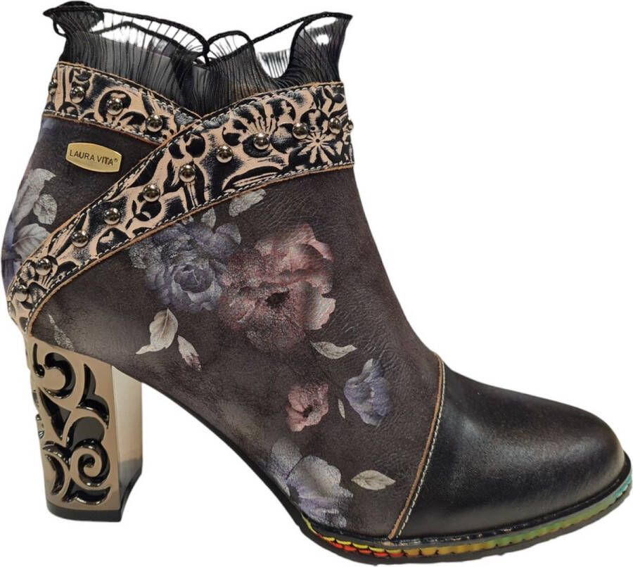 Laura Vita Dames Enkellaars Ledao 11 Noir ZWART