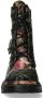 Laura Vita halfhoge veterboots gebloemd zwart leer - Thumbnail 1