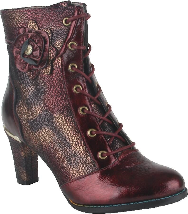 Laura Vita ALCBANEO 173 Wine dames veterboots gekleed rood