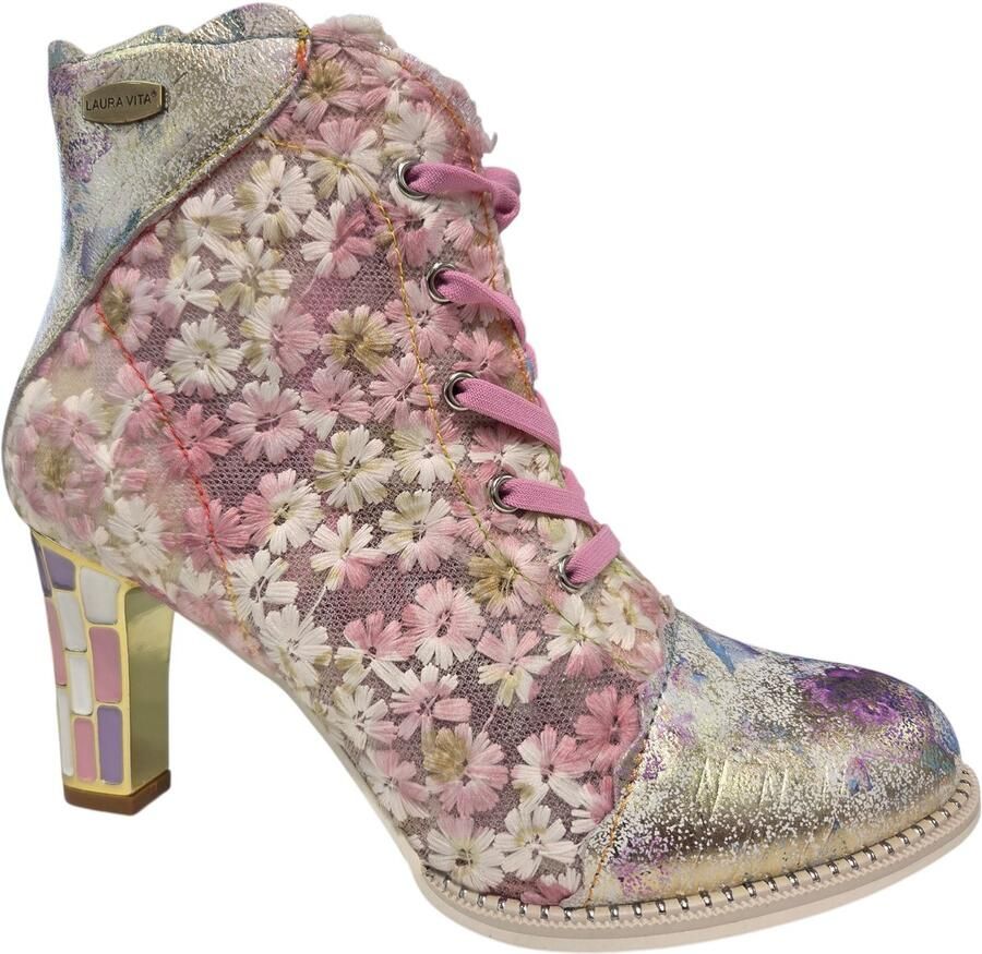 Laura Vita Alcbaneo 427 Rose Enkellaarzen Roze Leer Dames Roze