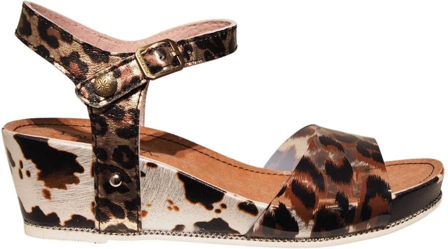 Laura Vita Beclindao 70 Marron Sandalen Koeienprint Leer Dames Bruin