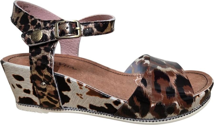 Laura Vita Beclindao 70 Marron Sandalen Koeienprint Leer Dames Bruin