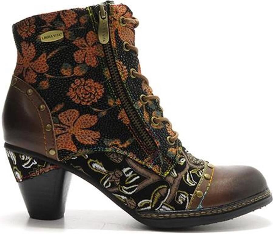 Laura Vita Cafe print hak veter Alcizeeo 12 Cafe COGNAC - Foto 1