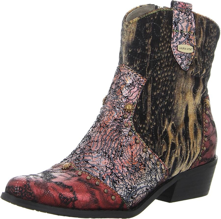 Laura vita Bordeaux Bloemen Cowboy Enkellaarzen Multicolor Dames