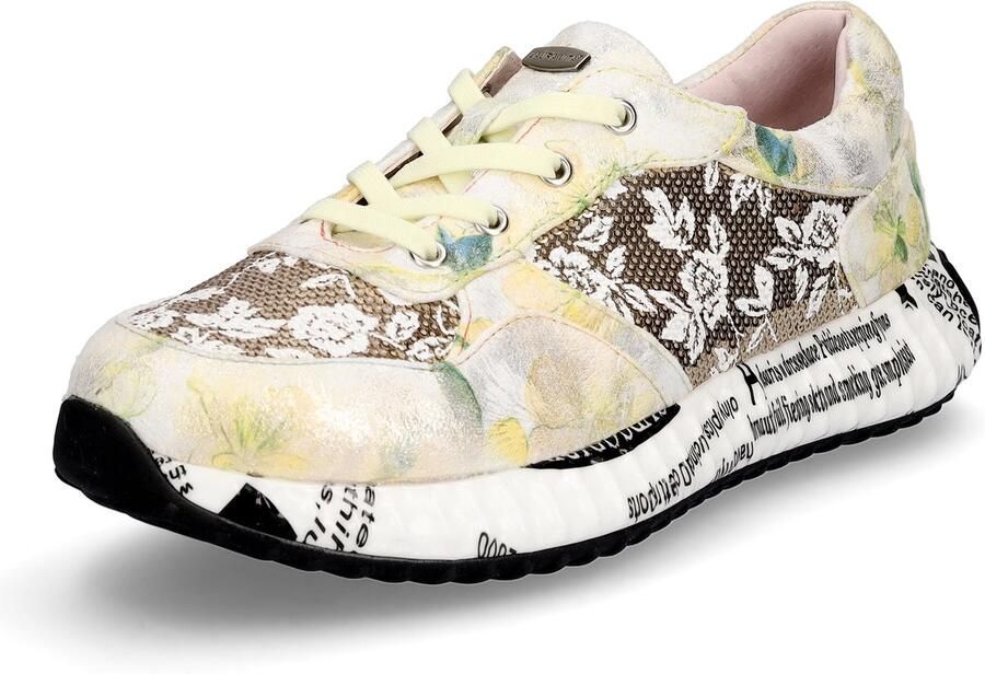 Laura Vita dames sneaker lichtgeel multi