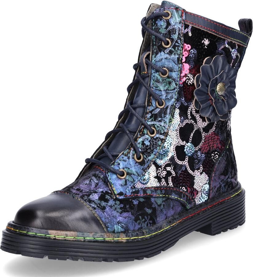 Laura Vita dameslaars met veters blauw