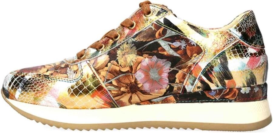 Laura Vita Gycmo 58 Orange Sneakers Oranje Bruin Gebloemd Leer Dames Oranje Bruin Gebloemd