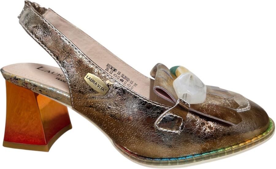 Laura Vita Hicmino 15 Bronze Sandaletten Brons Leer Dames Brons