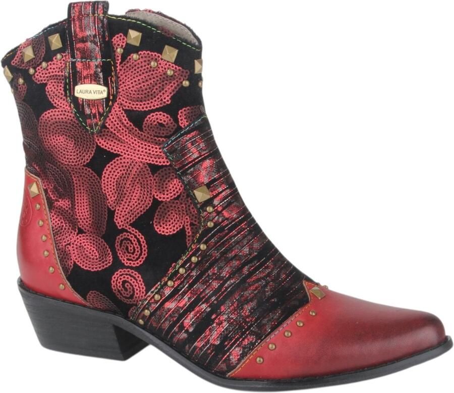 Laura Vita HICNIO 20 Grenat dames enkellaarzen gekleed rood