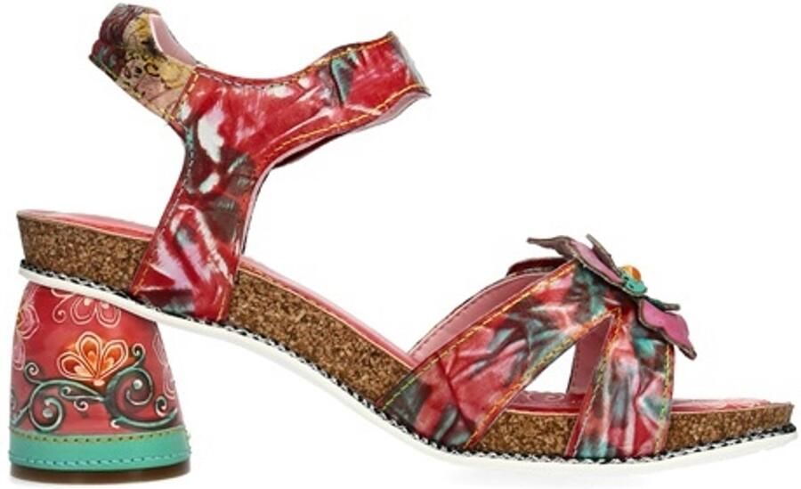 Laura Vita kurk voetbed sandaal met floral print - Foto 2
