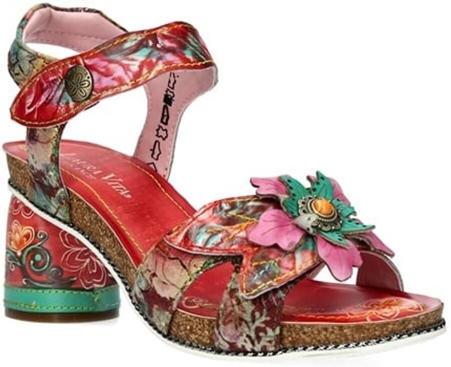 Laura Vita kurk voetbed sandaal met floral print - Foto 2
