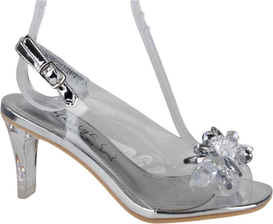 Laura Vita MIRA 01 Blanc dames sandalen gekleed metallic