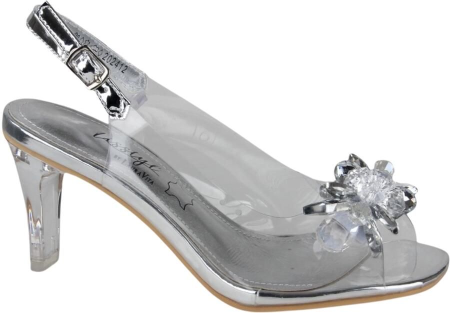 Laura Vita MIRA 01 Blanc dames sandalen gekleed metallic