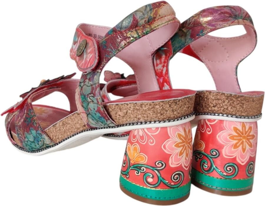 Laura Vita kurk voetbed sandaal met floral print