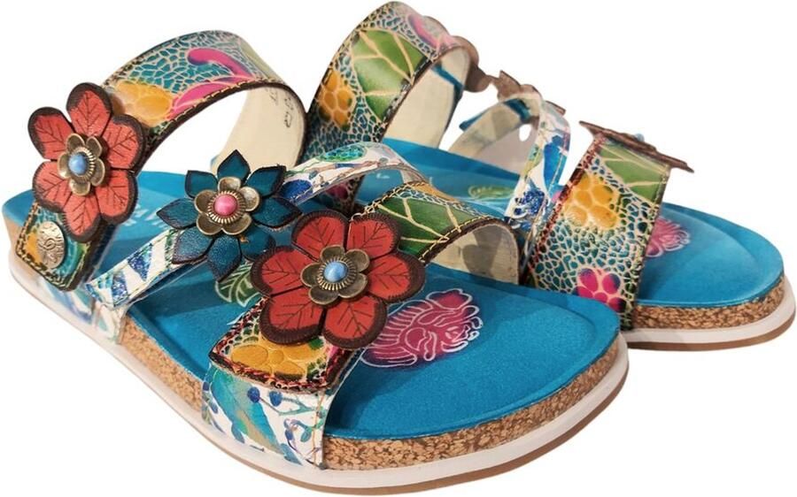 Laura Vita Slipper Brcyano 16 AS318-16 Turquoise Blauw - Foto 2