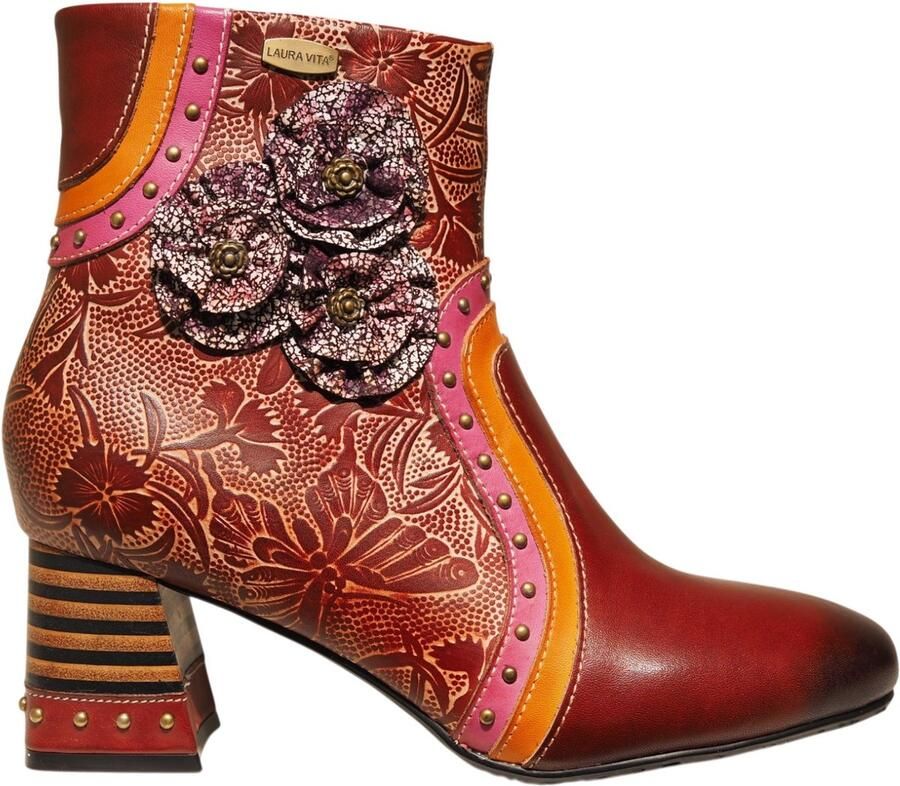 Laura Vita TALAO 02 Wine dames enkellaarzen gekleed rood