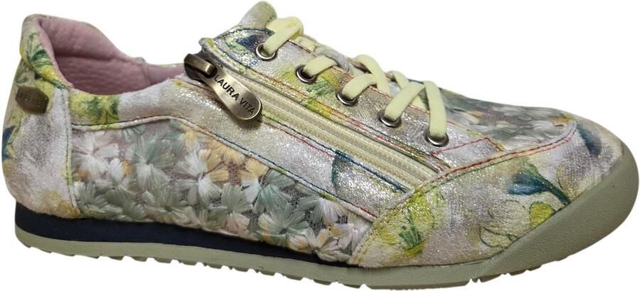 Laura Vita Tivanao 05 Jaune Sneakers Groen Gebloemd Leer Dames Groen - Foto 2