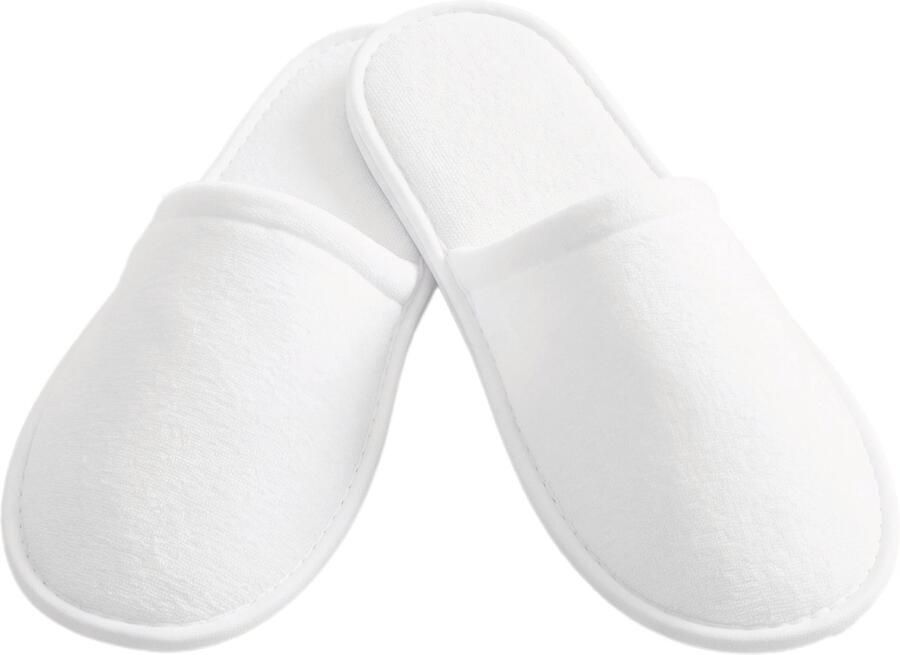 Lavea 10er Set Hotelslippers Pantoffels Slippers Gastenslippers & Hotelpantoffels Eén Maat voor Hotel Spa en Thuis Hotelkwaliteit Gesloten Wit