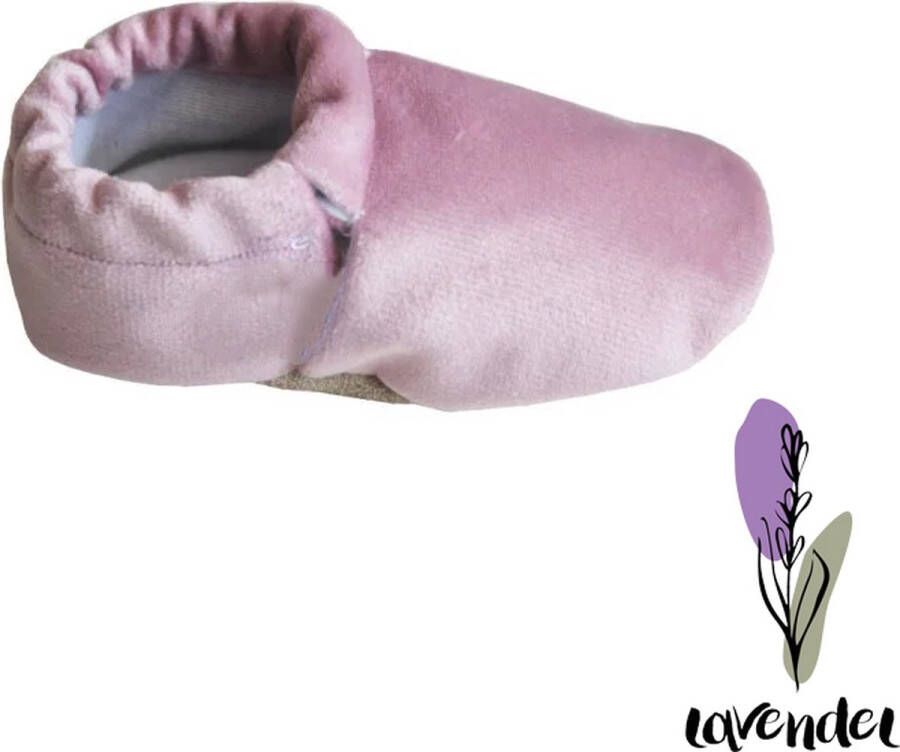 Lavendel Baby Slofjes Huisslippers Antislip Zool Kleurrijk Bedrukt Zacht Katoenen Comfortabel Oekotex Gecertificeerd Veilig voor Kinderen en Baby's Roze Fluweel