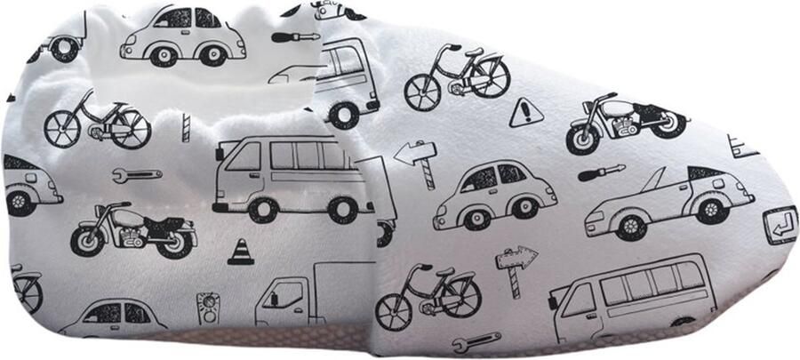 Lavendel Baby Slofjes Huisslippers Antislip Zool Kleurrijk Bedrukt Zacht Katoenen Comfortabel Oekotex Gecertificeerd Veilig voor Kinderen en Baby's Auto Tekening