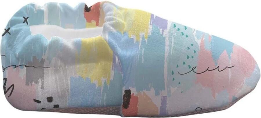 Lavendel Baby Slofjes Huisslippers Antislip Zool Kleurrijk Bedrukt Zacht Katoenen Comfortabel Oekotex Gecertificeerd Veilig voor Kinderen en Baby's Kleurrijke
