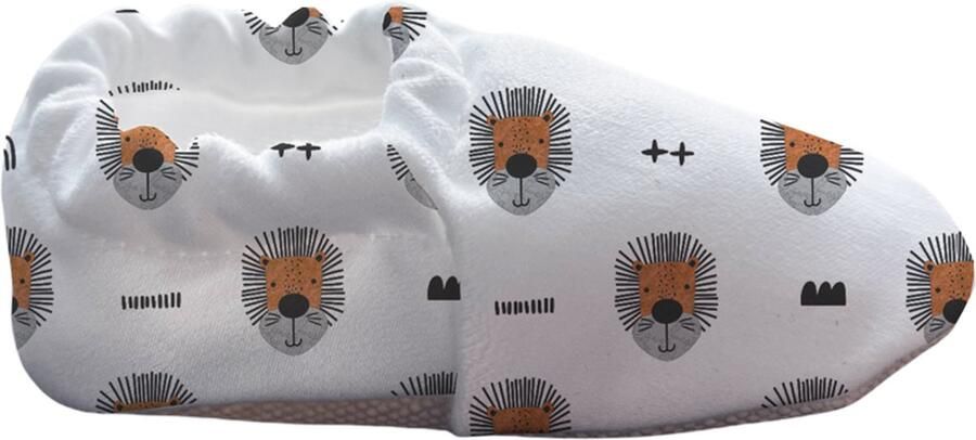 Lavendel Baby Slofjes Huisslippers Antislip Zool Kleurrijk Bedrukt Zacht Katoenen Comfortabel Oekotex Gecertificeerd Veilig voor Kinderen en Baby's Leeuwenkop