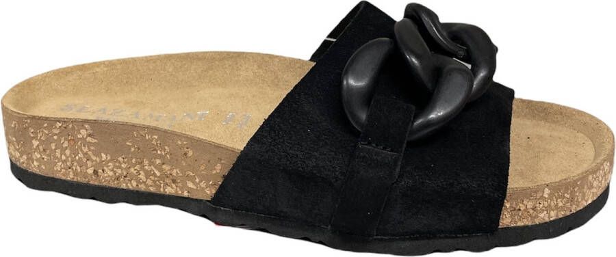 Lazamani 31.216 Nero 121-Slippers dames- slippers- instappers- dames instappers- instappers