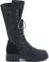 Lazamani Dames Veterlaarzen 74.467 Black Zwart Leer LA74467black - Thumbnail 2
