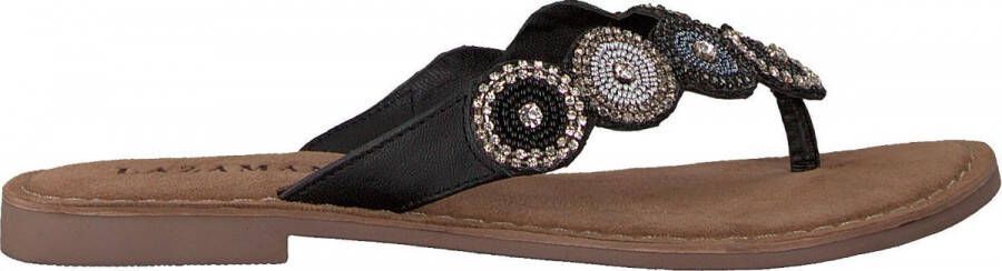 Lazamani Dames Slippers 75.451 South Zwart Leer LA75451south - Foto 5