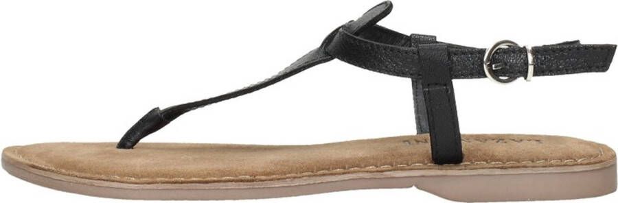 Lazamani T-strap leren teensandalen Zwart Leer Platte sandalen Dames - Foto 4