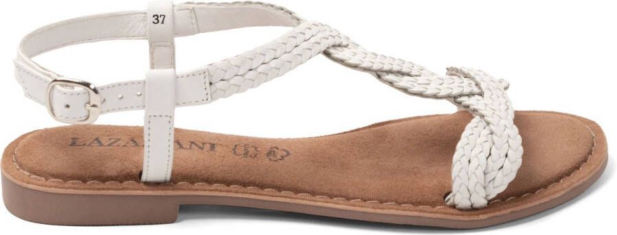 Lazamani Aida Dames Sandalen Leer White