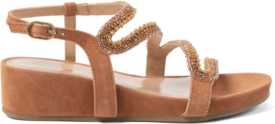 Lazamani Aurelia Dames Sandalen Suede Cognac