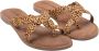 Lazamani leren slippers met panterprint cognac - Thumbnail 5