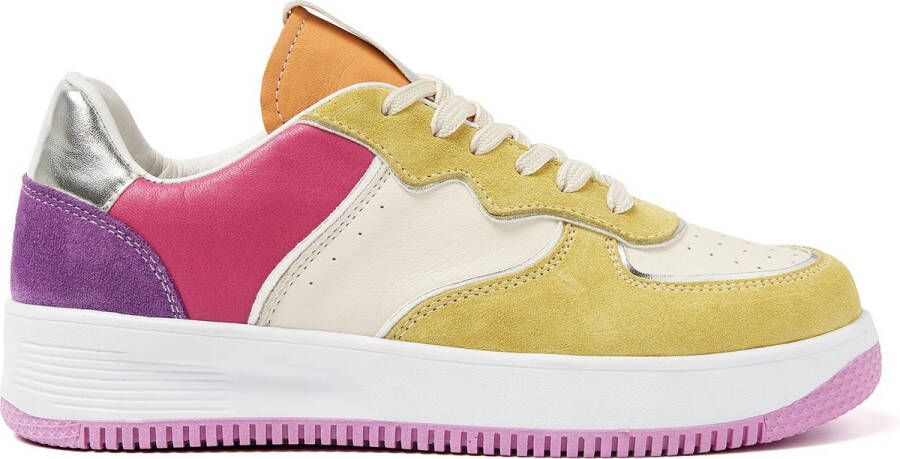 Lazamani Barcelona Leren Dames Sneakers Yellow