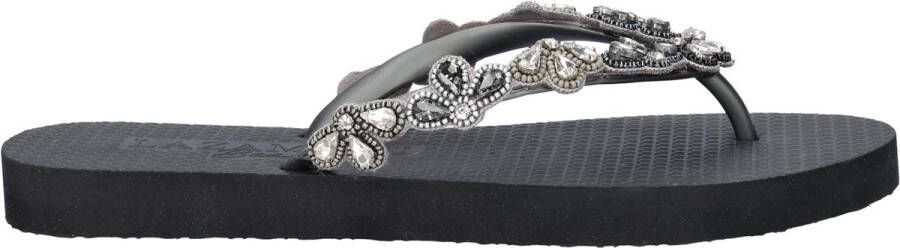 Lazamani Beach dames teenslipper Zwart