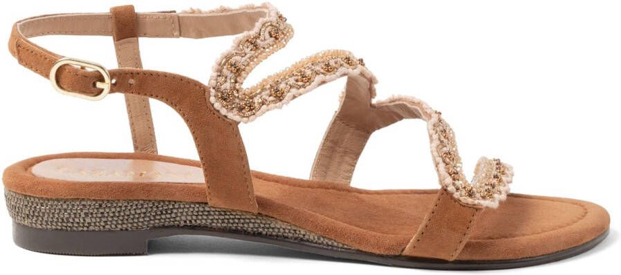 Lazamani Camila Dames Sandalen Suede Cognac