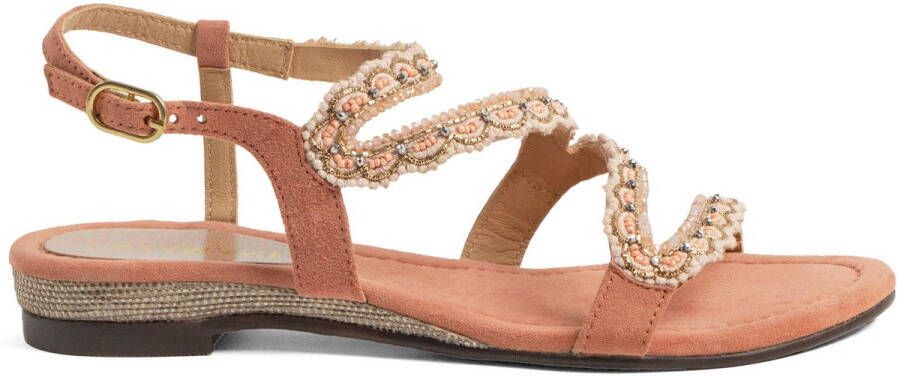 Lazamani Camila Dames Sandalen Suede Papaya