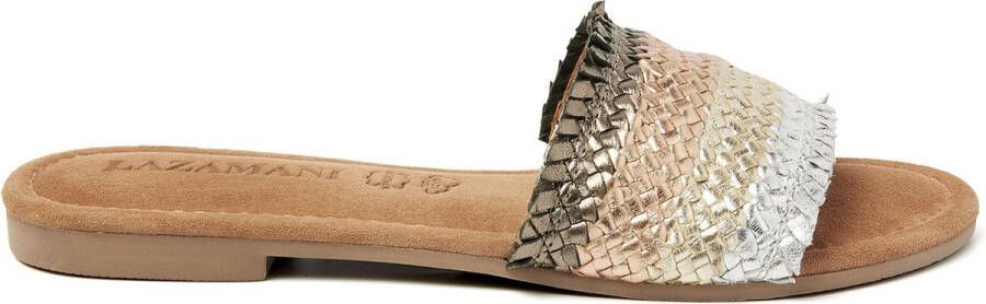 Lazamani Chloe Leren Dames Slippers Gold